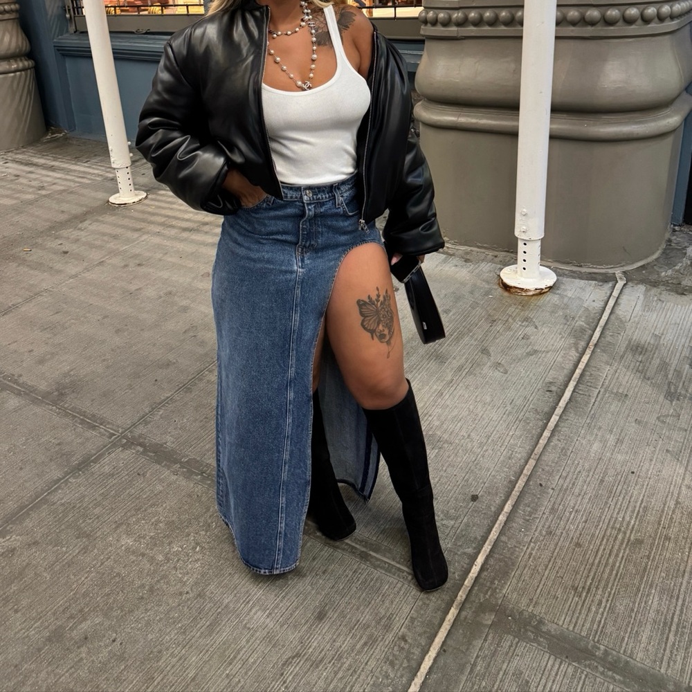 Maxi denim skirt